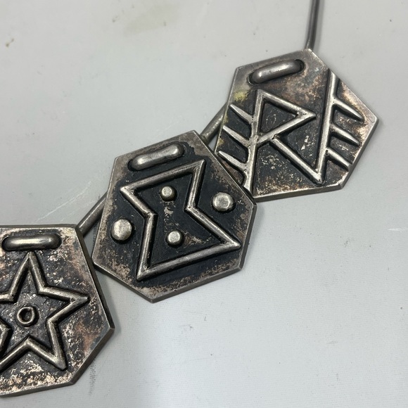 Oswaldo Guayasamin 900 Silver Pendant Necklace Ecuador Sterling Bib Modernist - Picture 3 of 8